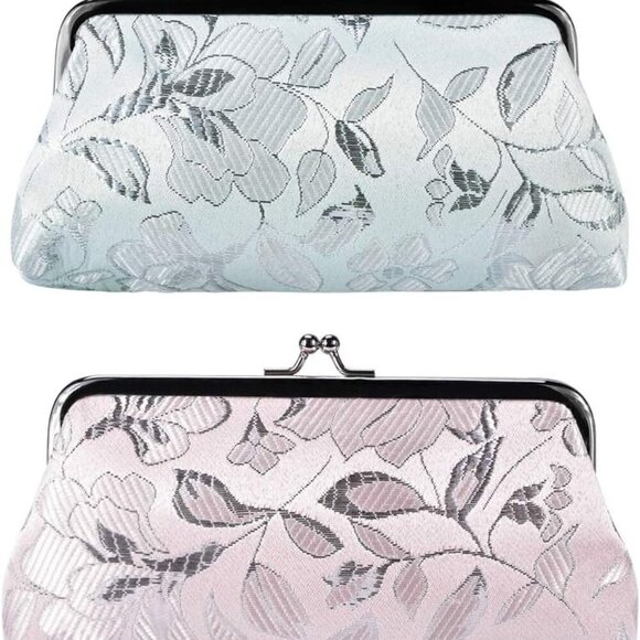 2 Packs Long Coin Purse Clutch Handbag Change Pouch Wallet with Clasp Closure fo - Picture 1 of 10